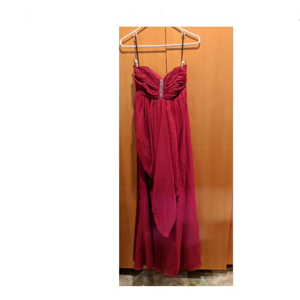Make a Offer - Red Dress Gathering Lining Zipper 8